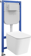 Mexen Teo podomietková WC súprava pneumatický rám Tex Air E s WC misou Tornado a pomaly padajúcou doskou, biela