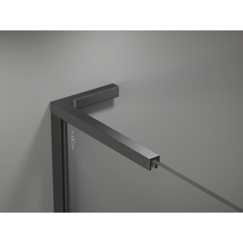 Mexen Kioto L sprchová stena Walk-in 90 x 200 cm, ombre čierna 8 mm, gun šedá brúsená - 800-090-103-66-76