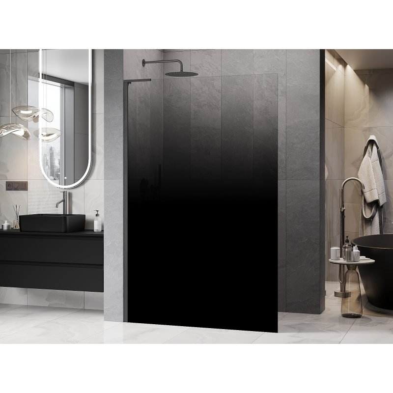 Mexen Kioto L sprchová stena Walk-in 90 x 200 cm, ombre čierna 8 mm, gun šedá brúsená - 800-090-103-66-76