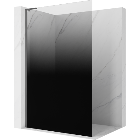 Mexen Kioto L sprchová stena Walk-in 120 x 200 cm, čierna ombre 8 mm, kartáčovaná gun gray - 800-120-103-66-76