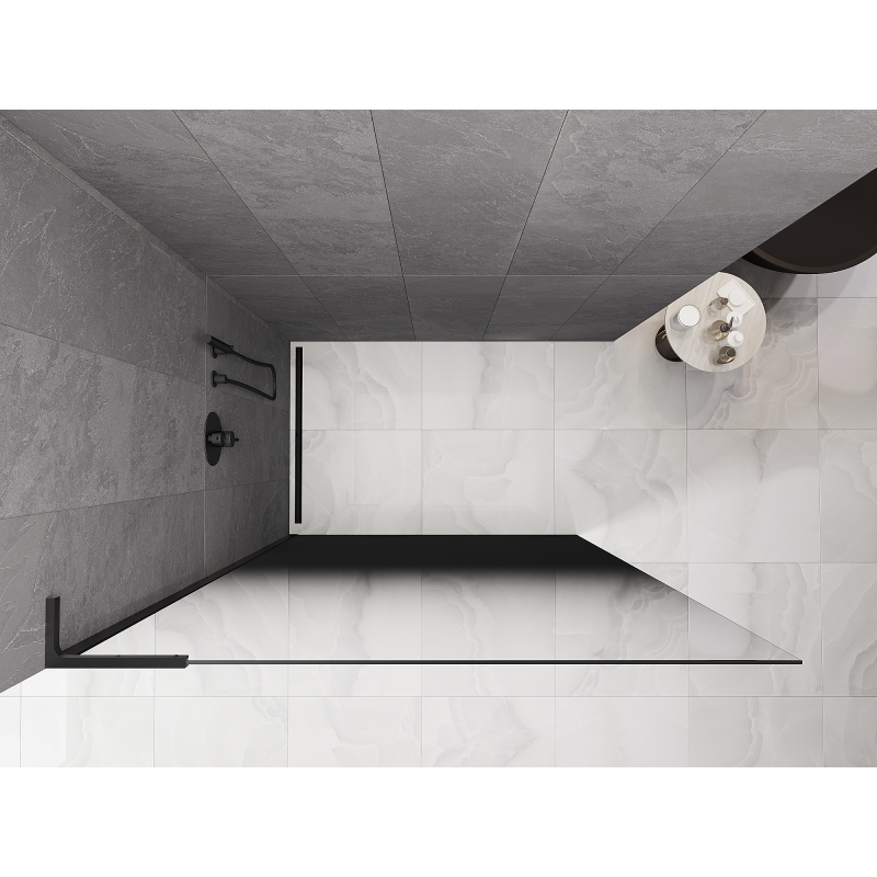 Mexen Kioto L sprchová stena Walk-in 80 x 200 cm, ombre čierna 8 mm, čierna - 800-080-103-70-76
