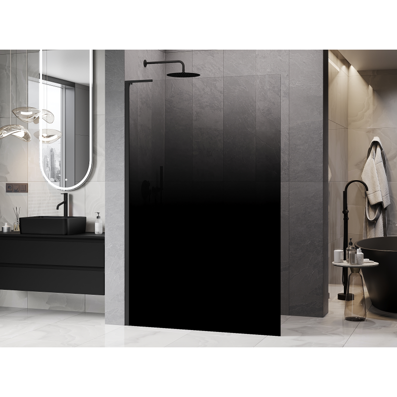 Mexen Kioto L sprchová stena Walk-in 90 x 200 cm, čierna ombre 8 mm, čierna - 800-080-103-70-76 - 800-090-103-70-76