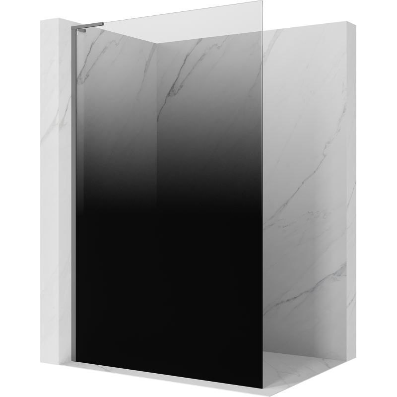 Mexen Kioto L Sprchová stena Walk-in 90 x 200 cm, ombre čierna 8 mm, gun metal - 800-090-103-95-76