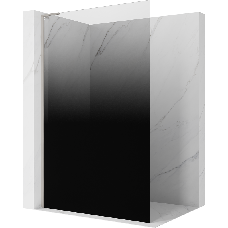 Mexen Kioto L sprchová stena Walk-in 80 x 200 cm, ombre čierna 8 mm, brúsený nikel - 800-080-103-97-76