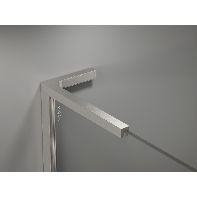 Mexen Kioto L sprchová stena Walk-in 90 x 200 cm, ombre čierna 8 mm, brúsený nikel - 800-090-103-97-76