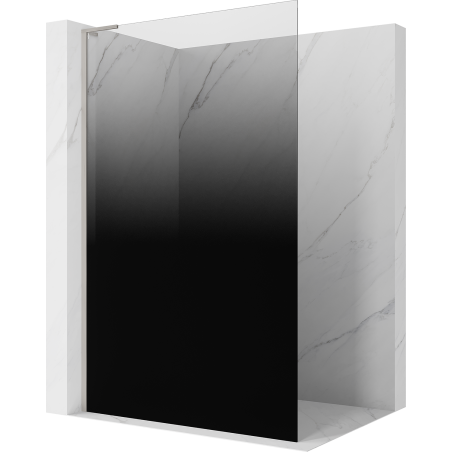 Mexen Kioto L sprchová stena Walk-in 90 x 200 cm, ombre čierna 8 mm, brúsený nikel - 800-090-103-97-76