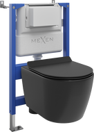 Mexen Carmen podomietková WC sada pneumatický rám Tex Air XS-F s WC misou Tornado a pomaly padajúcim sedadlom, čierny mat