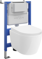 Mexen Carmen podomietková WC súprava, pneumatický rám Tex Air XS-F s WC misou Tornado a pomaly zatváracou doskou, biela
