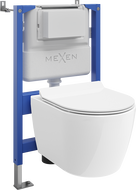 Mexen Carmen skrytý WC set Tex Air XS-F s pneumatickým rámom s WC misou Tornado a pomaly padajúcim sedátkom, biely