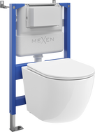 Mexen Lena Podomietková WC sada s pneumatickým rámom Tex Air XS-F s WC misou Tornado a pomaly sklopnou doskou, biela