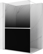 Mexen Kioto+ sprchový panel s policou Walk-in 120 x 200 cm, čierny ombre 8 mm, biely - 800-120-121-20-76