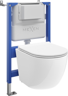 Mexen Lena podomietková sada WC rám pneumatický Tex Air XS-F s WC misou Tornado a pomaly zatvárajúcim sedadlom, biela