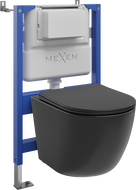 Mexen Lena podomietkový WC set - pneumatický rám Tex Air XS-F s WC misou Tornado a pomaly zatváracou doskou, čierny mat