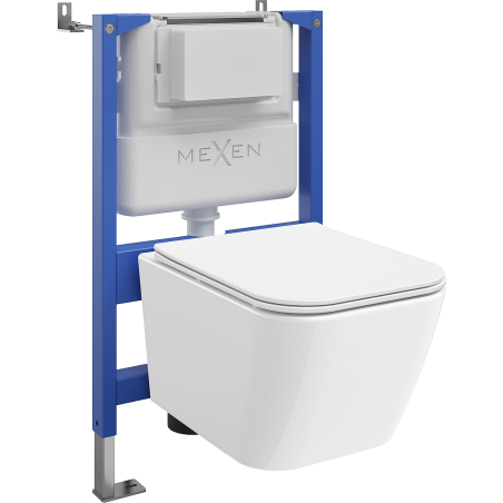 Mexen Madox podomietková WC sada pneumatický rám Tex Air XS-F s WC misou a pomaly padajúcim sedadlom, biela - 610830154000A