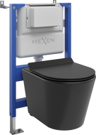 Mexen Rico podomietková súprava WC pneumatický rám Tex Air XS-F s WC mísou Tornado a spomaľovacím sedadlom, čierny mat