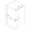 Mexen Kioto+ sprchová stena s policou Walk-in 130 x 200 cm, ombre čierna 8 mm, zlatá kartáčovaná - 800-130-121-55-76