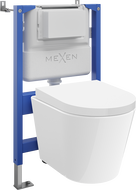 Mexen Rico podomietková WC sada s pneumatickým rámom Tex Air XS-F s WC miskou a pomaly zatvárajúcim sa sedadlom, biela