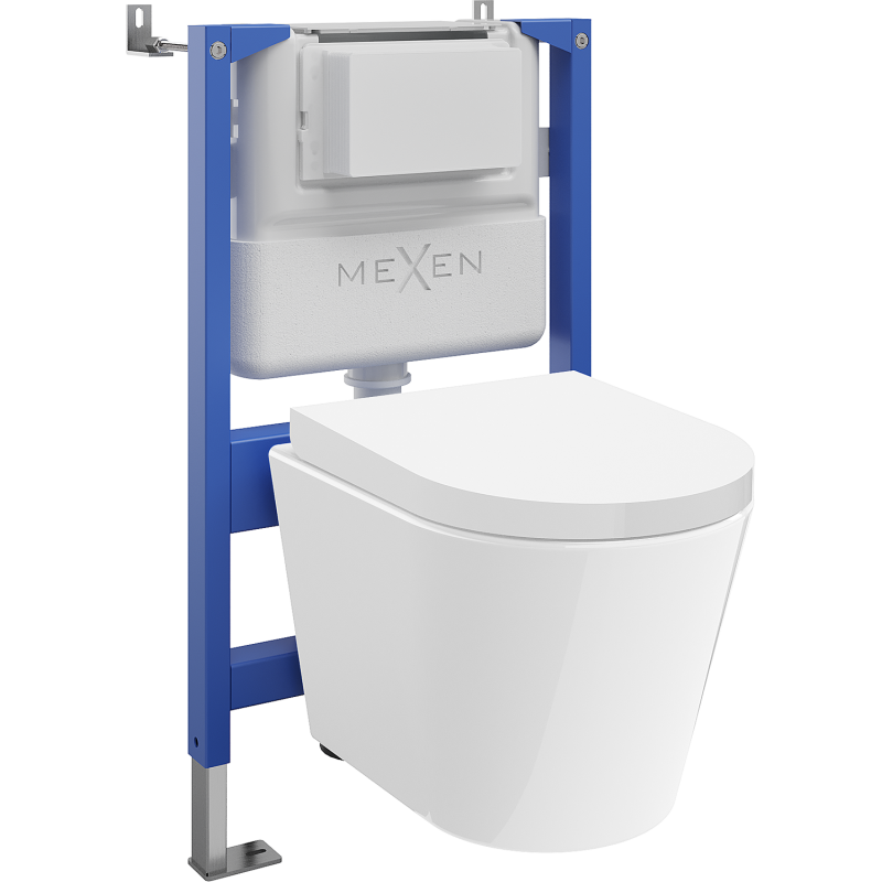 Mexen Rico podomietkový WC set, pneumatický rám Tex Air XS-F s WC misou Tornado a pomaly padajúcou doskou, biela