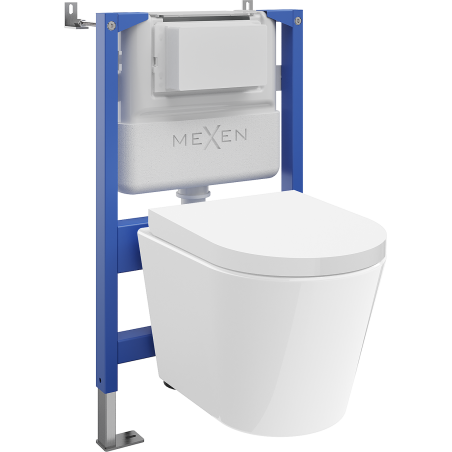 Mexen Rico podomietkový WC set, pneumatický rám Tex Air XS-F s WC misou Tornado a pomaly padajúcou doskou, biela