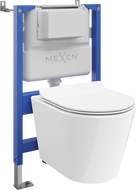 Mexen Rico podomietková WC sada pneumatický rám Tex Air XS-F s WC mísou Tornado a pomaly zatváracím sedadlom, biela
