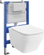 Mexen Riva podomietková WC sada pneumatický rám Tex Air XS-F s WC misou Tornado a pomaly uzatváracou doskou, biela