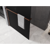 Mexen Kioto+ sprchová stena s poličkou Walk-in 100 x 200 cm, ombre čierna 8 mm, ružové zlato - 800-100-121-60-76