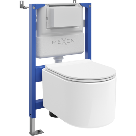 Mexen Sofia podomietkový WC set pneumatický rám Tex Air XS-F s WC misou Tornado a pomaly uzatvárajúcim sa sedadlom, biely