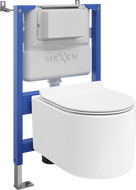 Mexen Sofia podomietkový WC set pneumatický stelaž Tex Air XS-F s WC misou a pomaly padajúcou doskou, biely - 610830544000A