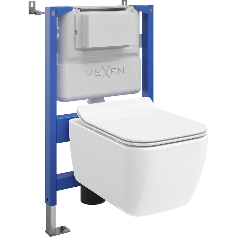 Mexen Stella Podomietkový WC set pneumatický rám Tex Air XS-F s WC misou a pomaly zatváracou doskou, biely - 610830680800A