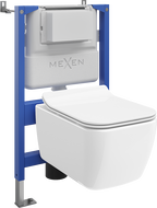 Mexen Stella Podomietkový WC set pneumatický rám Tex Air XS-F s WC misou a pomaly zatváracou doskou, biely - 610830680800A