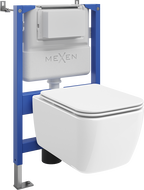 Mexen Stella skrytá súprava WC podomietkový rám pneumatický Tex Air XS-F s WC misou a pomaly zatváracou doskou, biela