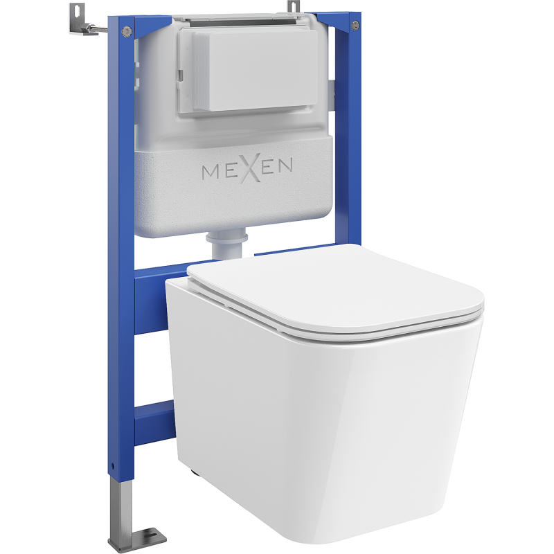 Mexen Teo podomietkový WC set s pneumatickým rámom Tex Air XS-F s WC miskou a pomaly klesajúcim sedadlom, biely