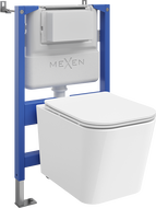 Mexen Teo zabudovaný WC set pneumatický rám Tex Air XS-F s miskou WC Tornado a pomaly padajúcou doskou, biely