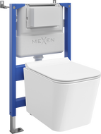Mexen Teo Závesná WC sada montovaná pod omietku Tex Air XS-F s WC misou a pomaly padajúcim sedadlom, biela - 610830850700A