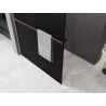 Mexen Kioto+ Sprchová stena s poličkou Walk-in 90 x 200 cm, čierna ombre 8 mm, kartáčovaná meď - 800-090-121-65-76