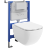 Mexen Timo podomietkový WC set pneumatický rám Tex Air XS-F s WC misou Tornado a pomaly sklopnou doskou, biely