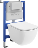 Mexen Timo podomietkový WC set pneumatický rám Tex Air XS-F s WC misou Tornado a pomaly sklopnou doskou, biely