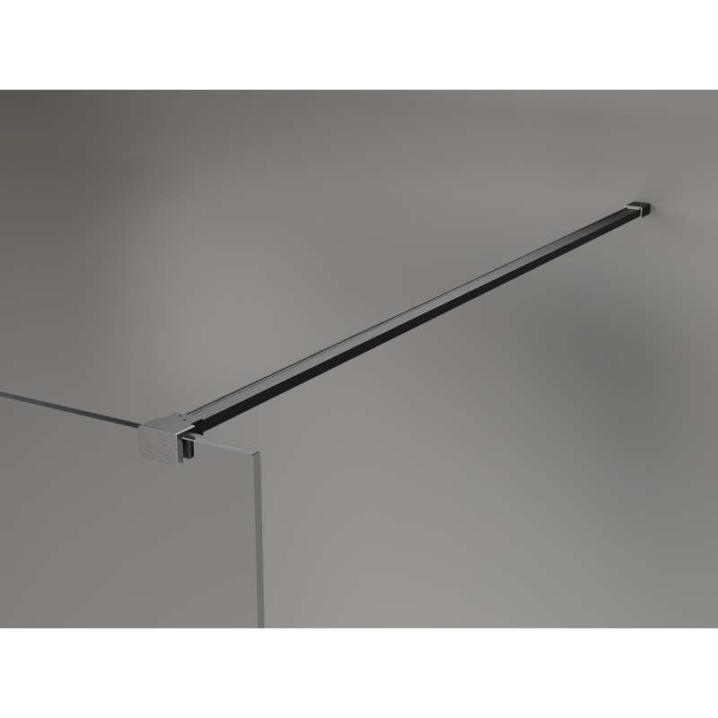 Mexen Kioto+ sprchová stena s poličkou Walk-in 80 x 200 cm, ombre čierna 8 mm, gun gray brúsený - 800-080-121-66-76