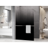 Mexen Kioto+ Sprchová stena s poličkou Walk-in 150 x 200 cm, ombre čierna 8 mm, brúsený nikel - 800-150-121-97-76