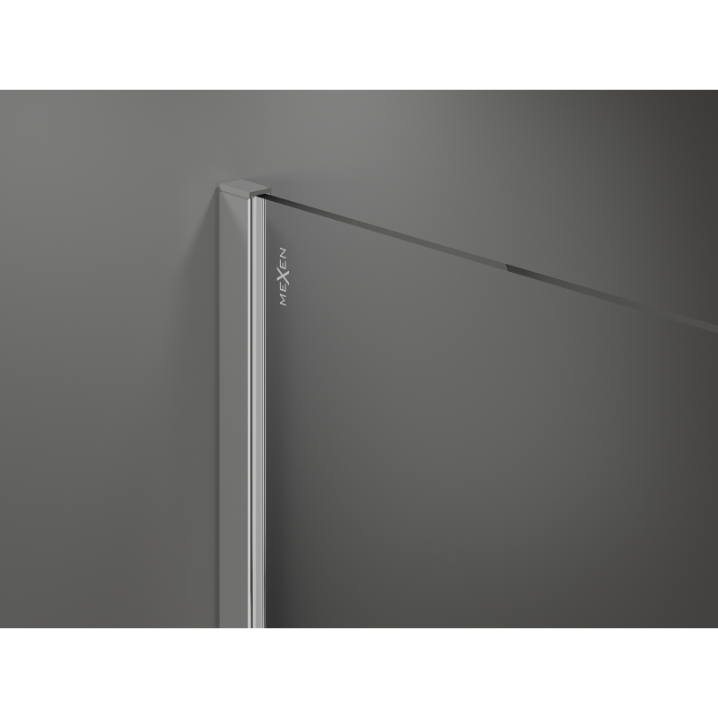 Mexen Kioto+ sprchová stena s poličkou Walk-in 90 x 200 cm, bronz 8 mm, chróm - 800-090-121-01-32