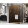 Mexen Kioto+ sprchová stena s poličkou Walk-in 70 x 200 cm, bronz 8 mm, ružové zlato - 800-070-121-60-32
