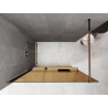 Mexen Kioto+ sprchová stena s poličkou Walk-in 70 x 200 cm, bronz 8 mm, ružové zlato - 800-070-121-60-32