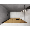 Mexen Kioto+ sprchová stena s poličkou Walk-in 90 x 200 cm, bronz 8 mm, čierna - 800-090-121-70-32