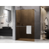 Mexen Kioto+ sprchová stena s poličkou Walk-in 90 x 200 cm, bronz 8 mm, gun metal - 800-090-121-95-32
