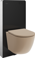 Mexen Lena nástenný WC set so vzdušným rámom Tex Air G s WC misou a pomaly zatváracím sedátkom, matné cappuccino