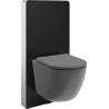 Mexen Lena súprava na povrchovú montáž WC stojany Tex Air G s WC misou a pomaly sklopným sedadlom, tmavosivý mat