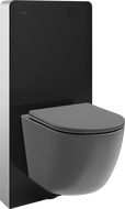 Mexen Lena súprava na povrchovú montáž WC stojany Tex Air G s WC misou a pomaly sklopným sedadlom, tmavosivý mat