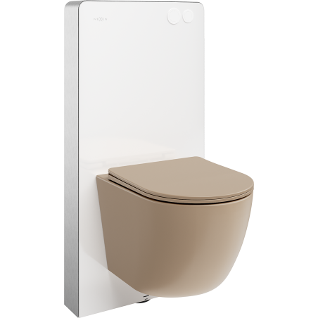 Mexen Lena povrchová WC sada s pneumatickým rámom Tex Air G s WC misou a pomaly zatvárajúcou sa doskou, cappuccino matná
