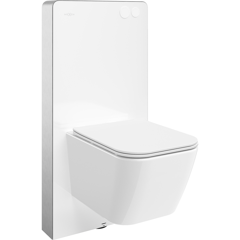 Mexen Madox Nástenná WC sada s pneumatickým rámom Tex Air G s WC misou a pomaly klesajúcim sedadlom, biela