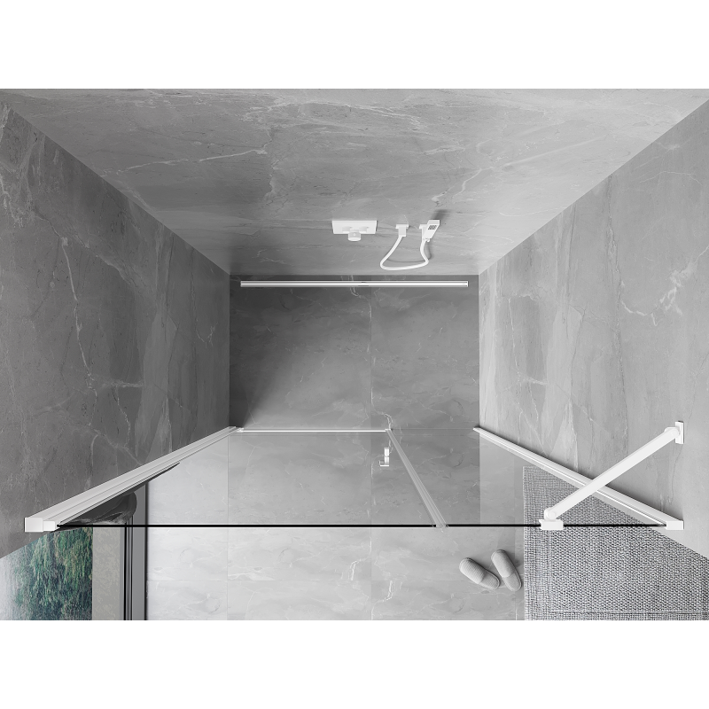 Mexen Mist-B sklopné sprchové dvere 120 cm, priehľadné, biele - 8A2-120-001-20-00